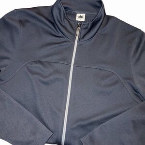 Alo Jacket Grey Coolfit Full Zip Mock Neck Athletic Gym Yoga Casual Men Sz Large
